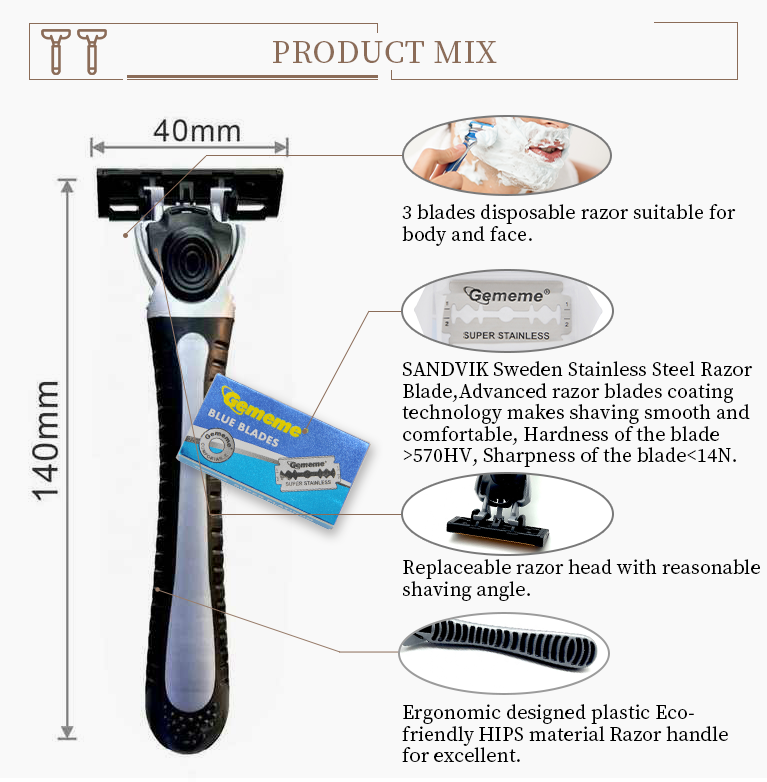 Hojas de afeitar de acero inoxidable